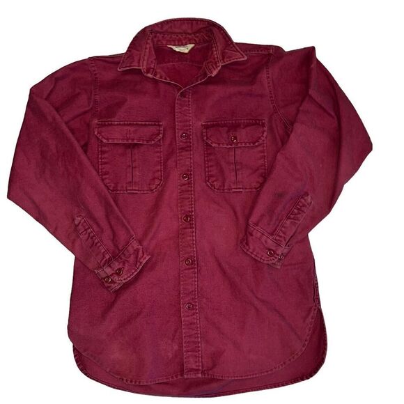 Cabela's Shirt Men's XL Casual Button Down Red Long Sleeve Shacket Heavy - Picture 1 of 9